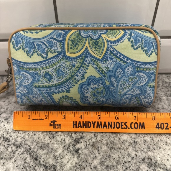 TALBOTS Cosmetics‎ Bag Makeup Orgonizer Bag Blue Floral Paisley - Picture 8 of 9